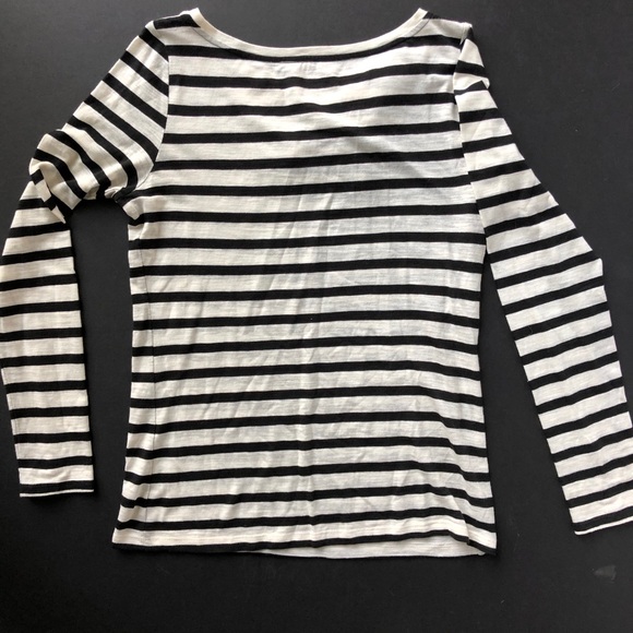 Ann Taylor LOFT Bow Striped 3/4 Top - Picture 4 of 6